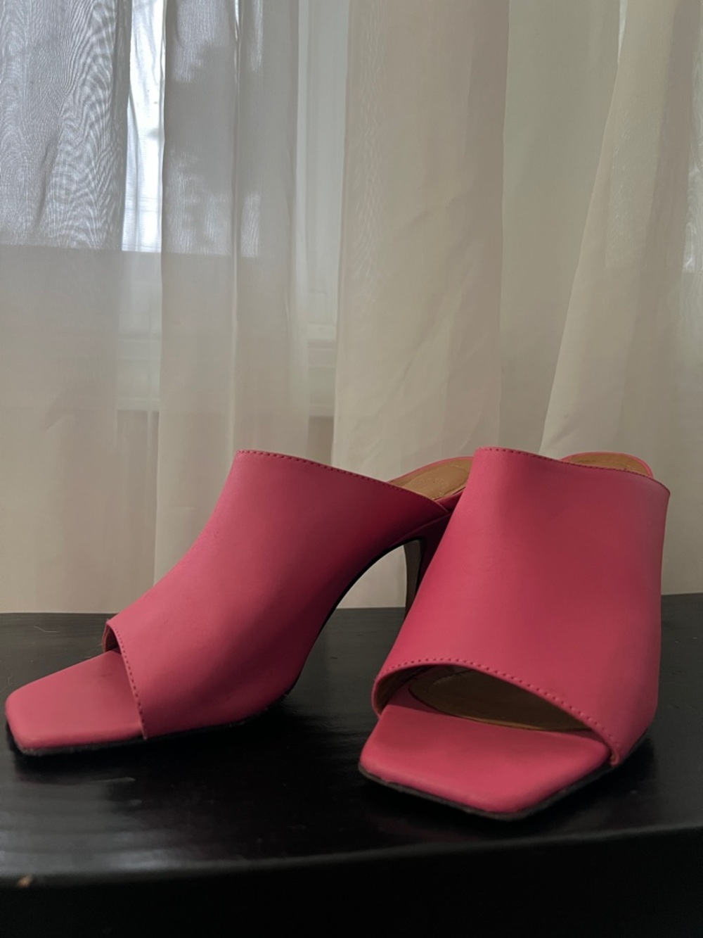 All Tomorrow’s Parties pink heels - peep toe mule made in Italy